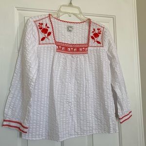 J.Crew Blouse with Embroidery